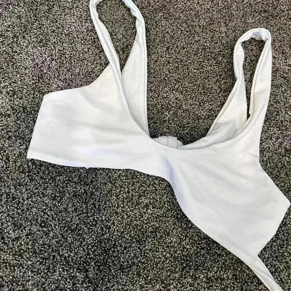 Zaful bikini Medium 1950s two-piece blue and white floral summertime pool beach - Picture 3 of 16